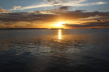 Sunset on the Amazon River near Santarem, Brazil.