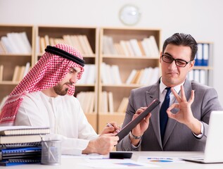 Diverse business concept with arab businessman