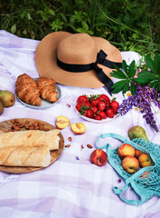 Romantic picnic scene on summer day