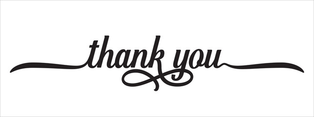 thank you hand lettering design. thank you calligraphy. thank you text typography letter vector graphic design for greeting card label and web banner.