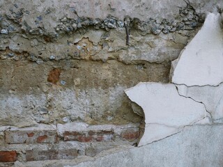 The old picture of the wall has cracks, the surface has cracks.