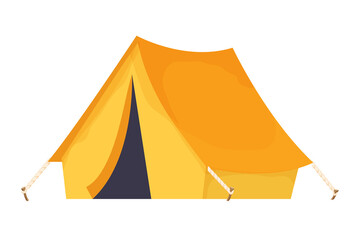 Camping travel tent equipment in cartoon style isolated on white background. Adventure and activity, outdoor portable house. © Alyona