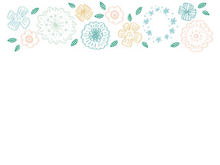 水色系フラワーフレーム