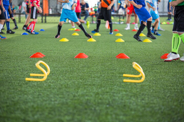 Children jump skill in Soccer academy