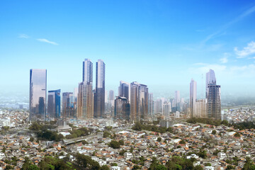 Skyscrapers and modern buildings