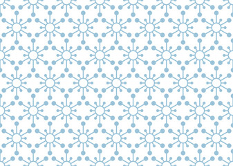 Abstract geometric pattern with lines, snowflakes. A seamless vector background. White and blue texture. Graphic modern pattern
