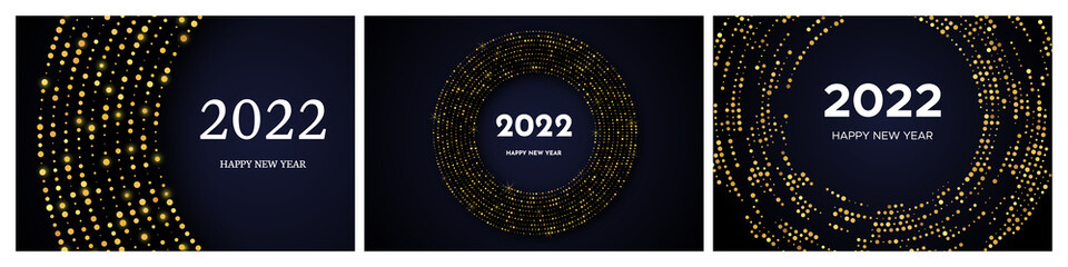 Obraz na płótnie Canvas 2022 Happy New Year of gold glitter pattern