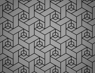 The geometric pattern with lines. Seamless vector background. Black and gray texture. Graphic modern pattern. Simple lattice graphic design