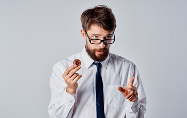 man in shirt with tie financial cryptocurrency cash