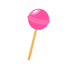 Lollipop Chupa-Chups sticker in flat style. Vector illustration.