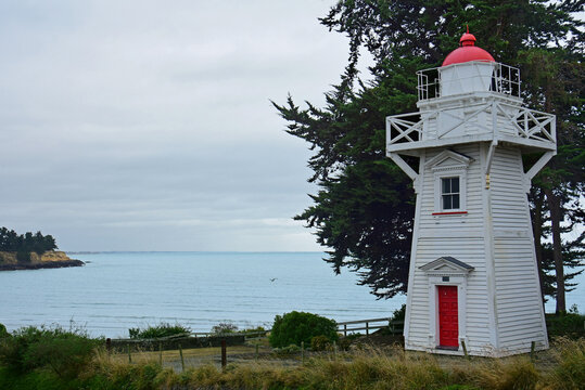 the historic timaru lighthouse in timaru in souith canterbury on the south island of new zealand