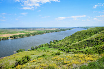 Fototapeta na wymiar Scenic landscape of the Don river near Kalach-on-Don