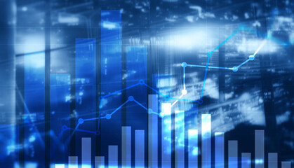 Stock market forex trading graph and candlestick chart