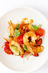 salad  with deep fried shrimps