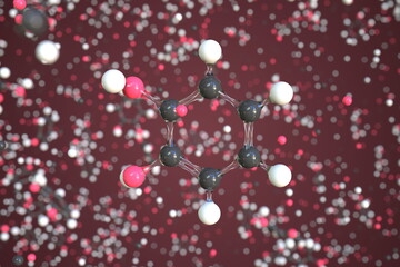 Pyrocatechol molecule made with balls, scientific molecular model. Chemical 3d rendering