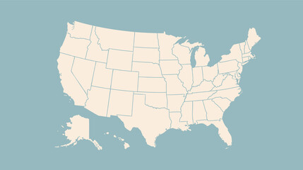 USA. Poster map of United States of America. Black and white print map of USA for t-shirt, poster or geographic theme. Hand-drawn black map. Vector Illustration © foxysgraphic