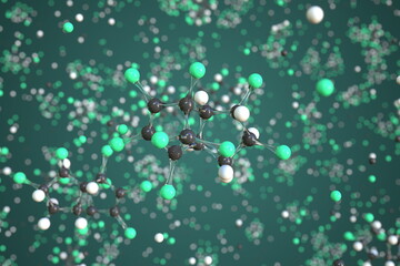 Chlordane molecule made with balls, conceptual molecular model. Chemical 3d rendering