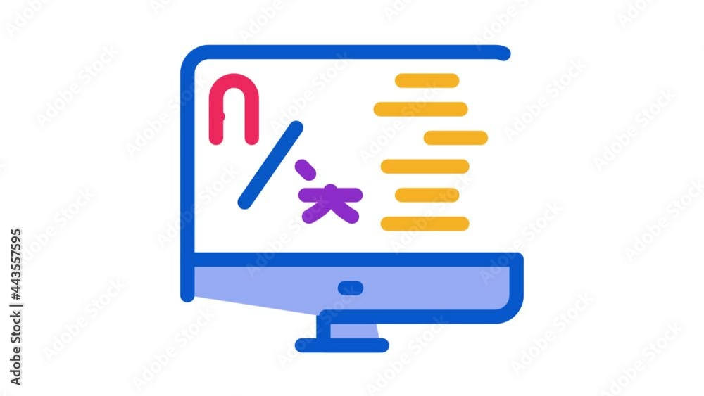 Aufkleber computer translation program icon animation. color online learning or dictionary on computer screen 