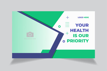 Medical healthcare Editable video thumbnail for hospital live workshop business template, social media video thumbnail