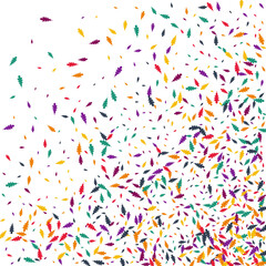 Orange Foliage Vector White Background. Autumn Confetti Herbarium Design. October Leaf Template. Bright Leaf Backdrop.