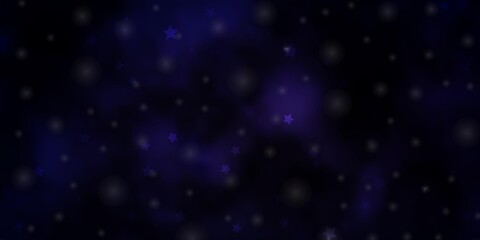 Dark Purple vector background with small and big stars.