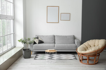 Interior of modern stylish room with sofa