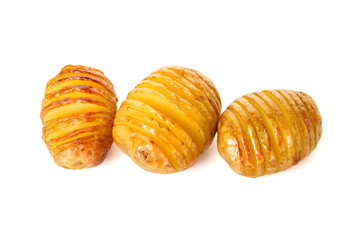 Baked potato on white background
