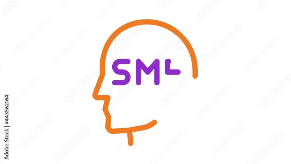 Wall mural Human Head Sme Business Icon Animation. color Sme Small Medium Enterprise Expert Businessman Profile animated icon on white background