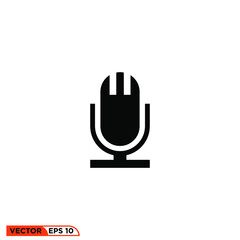 Icon vector graphic of mic, podcast logo