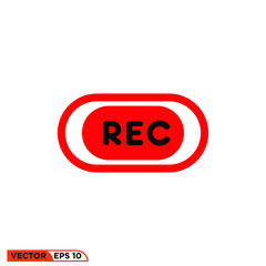 Icon vector graphic of record butten template