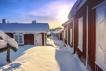 The old town of Gammelstaden in Luleå, northern Sweden