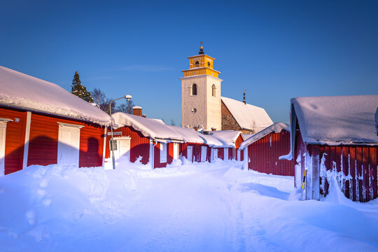 The old town of Gammelstaden in Lule&aring;, northern Sweden