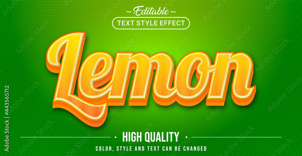 Poster Editable text style effect - Lemon text style theme.