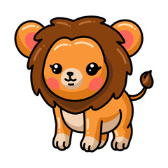 Cute happy baby lion cartoon