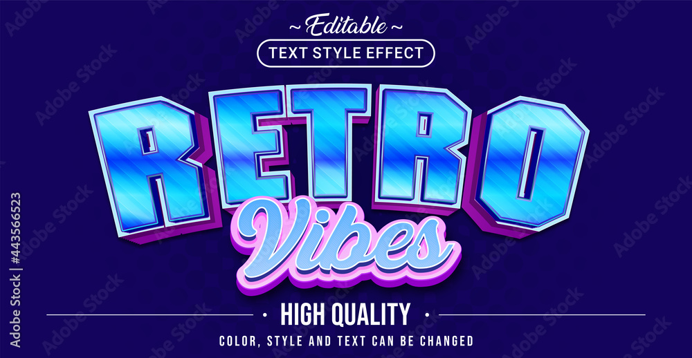 Poster Editable text style effect - Retro Vibes text style theme.