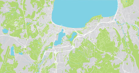 Urban vector city map of Jokoping, Sweden, Europe