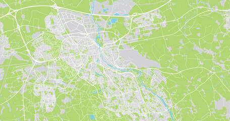 Urban vector city map of Linkoeping, Sweden, Europe