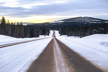 Winter landscape in the Swedish Lapland, Sweden