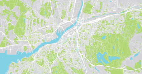 Urban vector city map of Gothenburg, Sweden, Europe