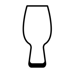 glass for belgian beer, glass for alcohol. Flat style. Vector illustration
