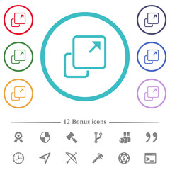 Extend element flat color icons in circle shape outlines