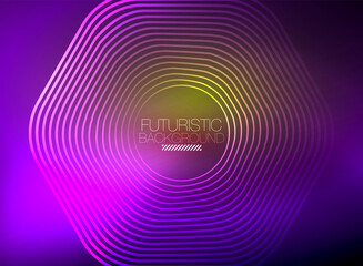 Neon color square shape lines abstract background. Shiny magic energy and motion concept, vector abstract wallpaper background