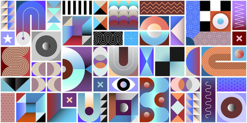 Abstract geometric seamless background. Each one of the design elements located on a separate layer.