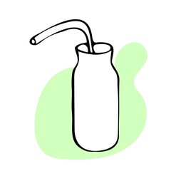 Sports water bottle linear icon. plastic bottle in line style. vector illustration