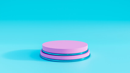 3d rendered. Pedestal for display, pedestal or platform, Blank product stand.