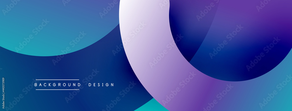 Aufkleber Abstract overlapping lines and circles geometric background with gradient colors