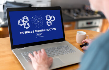 Fototapeta na wymiar Business communication concept on a laptop
