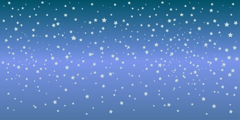 Stars background blue gradient color, horizontal starry pattern - obrazy, fototapety, plakaty