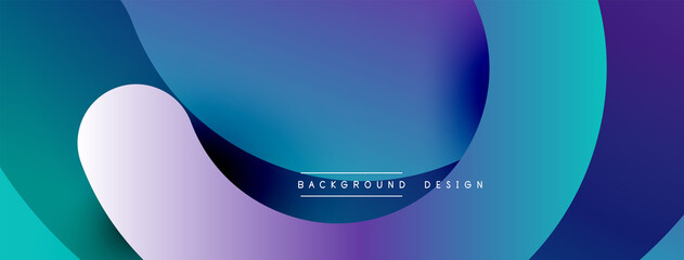 Abstract overlapping lines and circles geometric background with gradient colors