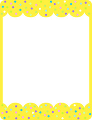 Empty yellow curl frame banner template